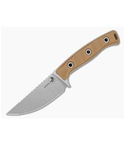 Microtech Akris Dark Earth Brown G10 M390MK Tan Kydex Sheath Fixed Blade Hunting Knife (3.70" Blade) 95-10DE-6 - MT-95-10DE-6 1