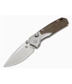 Vosteed Psyop 299 Glow Micarta S35VN Satin Titanium Bolster Button Lock Folding Knife (2.99") - VSD-A2238 1