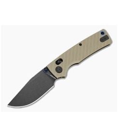 Vosteed Porcupine ModSwap Sand Tan G10 Crossbar Lock 154CM Blackwash Folding Knife (3.08") - VSD-A3103 1
