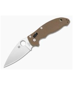 Spyderco Manix 2 Earth Brown G10 Satin M390 Folding Knife (3.37" Blade) Pre-Owned C101GPBN2 - SP-C101GPBN2-PRE 1