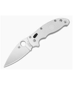 Spyderco Manix 2 Lightweight White FRN Satin CPM REX 45 Folding Knife (3.37" Blade) Pre-Owned C101PWH2 - SP-C101PWH2-PRE 1