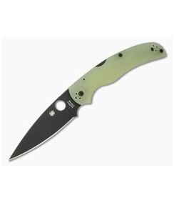Spyderco Native Chief Jade G10 Black DLC CPM M4 Folding Knife (4.08" Blade) Pre-Owned C244GM4PBK - SP-C244GM4PBK 1