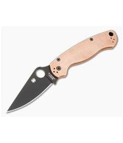 Spyderco Para Military 2 Copper Black DLC CPM REX 45 Folding Knife (3.45") Pre-Owned C81CUPBK2 - SP-C81CUPBK2 1