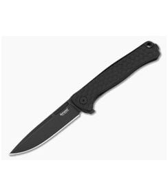LionSteel Emmet Black Aluminum Magnacut Black PVD Drop Point Folding Knife (2.83") EM01A BB - LS-EM01A-BB 1