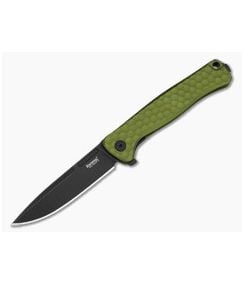 LionSteel Emmet Green Aluminum Magnacut Black PVD Drop Point Folding Knife (2.83") EM01A GB - LS-EM01A-GB 1