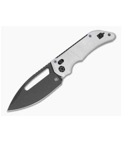 Heretic Koschei Blizzardworn Aluminum MagnaCut Battleworn Black Crossbar Lock Knife (3.50" Blade) H061-8A-BLZ - HRT-H061-8A-BLZ 1