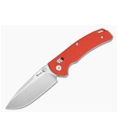 Reate Horizon X Drop Point Red Fatcarbon Glass Nitro-X7 Stonewash Crossbar Lock Knife (3.20" Blade) - RK-HRZN-X-07 1