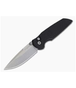 Protech TR-3 Integrity Black Relic Textured Aluminum MagnaCut Stonewash Button Lock Knife (3.45" Blade) INT1105 - PT-INT1105 1