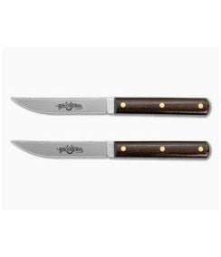 Great Eastern Cutlery Bunkhouse Brand Steak Knife Set Brown Burlap Micarta 1095 Carbon Steel (3.75" Blade) K33CAR - GEC-K33CAR-BBM 1