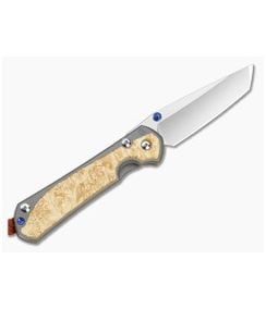 Chris Reeve Large Sebenza 31 Left Hand Tanto Box Elder MIM Clip Rust Lanyard - CRK-L31-1133-173-008 1