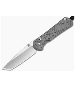 Chris Reeve Large Sebenza 31 Tanto Forever Flag Glass Blasted Titanium MagnaCut MIM Clip Frame Lock Knife (3.62" Blade) L31-1510-227 - CRK-L31-1510-227 1