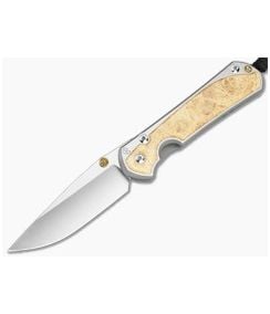 Chris Reeve Large Sebenza 31 Drop Point Box Elder Wood Polished Titanium MagnaCut Polished Folding Knife (3.61" Blade) L31-1628-002 - CRK-L31-1628-002 1