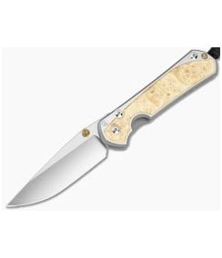 Chris Reeve Large Sebenza 31 Drop Point Box Elder Wood Polished Titanium MagnaCut Polished Folding Knife (3.61" Blade) L31-1628-004 - CRK-L31-1628-004 1