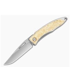Chris Reeve Mnandi Box Elder Burl Wood Polished Titanium MagnaCut Frame Lock Knife (2.75" Blade) MNA-1008-026 - CRK-MNA-1008-026 1