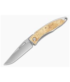 Chris Reeve Mnandi Box Elder Burl Wood Polished Titanium MagnaCut Frame Lock Knife (2.75" Blade) MNA-1008-037 - CRK-MNA-1008-037 1