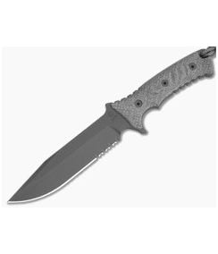Chris Reeve Pacific Black Canvas Micarta Serrated MagnaCut Black Cerakote Fixed Blade Knife (6" Blade) PAC-1001 - CRK-PAC-1001 1