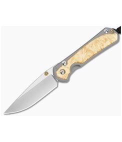 Chris Reeve Small Sebenza 31 Box Elder Wood Stonewash MagnaCut Folding Knife (2.99" Blade) S31-1108-016 - CRK-S31-1108-016 1
