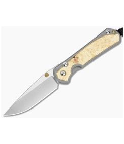 Chris Reeve Small Sebenza 31 Box Elder Wood Stonewash MagnaCut Folding Knife (2.99" Blade) S31-1108-017 - CRK-S31-1108-017 1