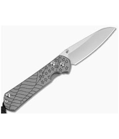 Chris Reeve Small Sebenza 31 Left Hand Insingo Forever Flag Glass Blasted Titanium MagnaCut Folding Knife (2.94" Blade) S31-1509 - CRK-S31-1509 1