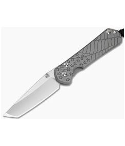 Chris Reeve Small Sebenza 31 Tanto Forever Flag Glass Blasted Titanium MagnaCut MIM Clip Frame Lock Knife (2.94" Blade) S31-1510-227 - CRK-S31-1510-227 1