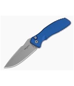 Protech Pallas Blue Aluminum Stonewashed MagnaCut Spartan Blades Collaboration Automatic Knife (3.50" Blade) SB1101-BLUE - PT-SB1101-BLUE 1