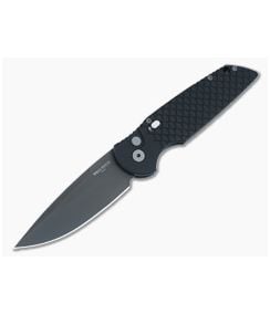 Protech Tactical Response 3 Military Fish Scale Black DLC 154CM Drop Point Automatic Knife (3.50") TR-3-X1-M - PT-TR-3-X1-M 1