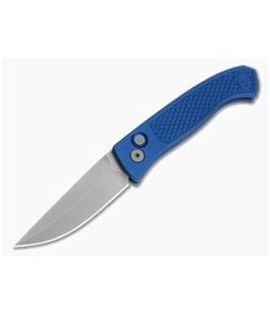 Protech Brend Classic Blue Diamond Textured Aluminum MagnaCut Stonewash Automatic Knife (3.35" Blade) WB1105-BLUE - PT-WB1105-BLUE 1