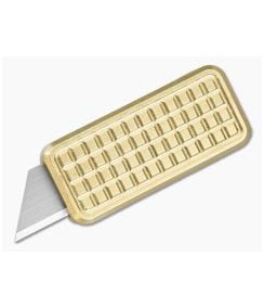 Rivery Zero V2 Grenade Pattern Brass Manual OTF Utility Knife (2.68" Closed) - RIV-ZV2-BRASS-GRENADE 1