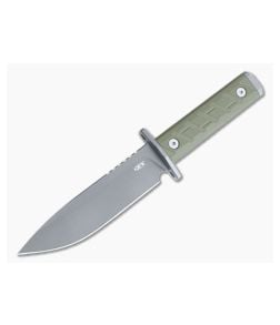 Zero Tolerance 0006 Textured OD Green G10 Handle Bead Blasted Clear Cerakote 3V Fixed Blade - ZT-0006 1