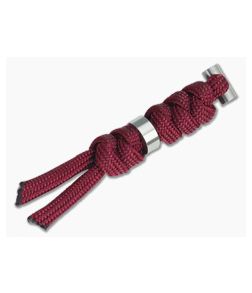 Chris Reeve Large Burgundy Lanyard Silver Hardware - CRK-0014 1