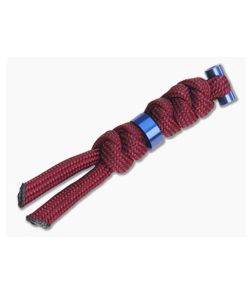 Chris Reeve Large Burgundy Lanyard Blue Hardware - CRK-0015 1
