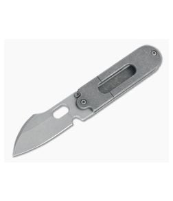 Serge Knife Co. Mid-Tech Bean Harpoon Acid Washed Nitro-V Titanium Slip Joint Top Flipper 002 - SKC-002 1