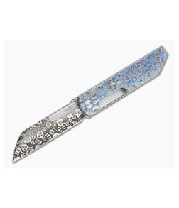 D Rocket Design Revenge Front Flipper "Crossbones" Engraved M390 Titanium Liner Lock Folder 0024 - DRD-0024 1