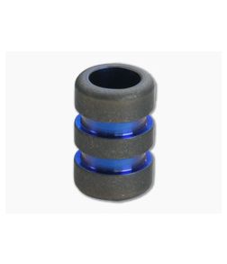 Ti Survival Titanium Lanyard Bead Grooved Stonewashed Blue Groove - TS-002 1