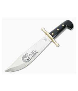 Case Hunter Bowie Black Delrin Handle Etched Blade Leather Sheath 00311 - CA-00311 1