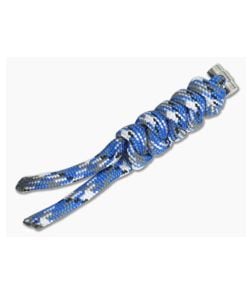 Chris Reeve Small Sebenza 21 Multicolored Knotted Lanyard Bucky Blue/Silver - CRK-0033 1