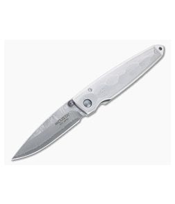 Mcusta Shinra Tsuchi San Mai Damascus Liner Lock Folding Knife 0034D - MC-0034D 1