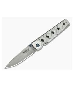 Mcusta Yoroi San Mai Basket Weave Damascus Handle Folder - MC-0037C 1