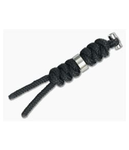 Chris Reeve Small Sebenza 21 Black Knotted Lanyard Silver Bead - CRK-0039 1