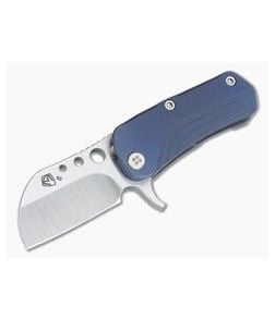 Medford Knives Chunky Monkey Tumbled CPM S35VN Blue Titanium Frame Lock Flipper - MKT-003 1