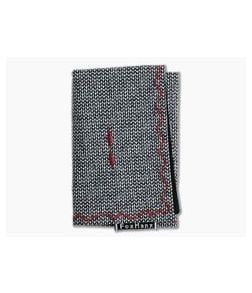 Fox Hanx Speakeasy Cotton Black and White Herringbone Handmade Handkerchief - FH-003 1