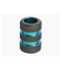 Ti Survival Titanium Lanyard Bead Grooved Stonewashed Green Groove - TS-003 1