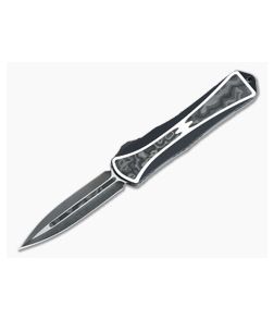 Heretic Custom Manticore-X Double Edge Hand Ground Two-tone DLC Elmax Black Camo Fat Carbon OTF Automatic 004 - HRT-004 1