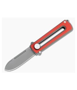 D Rocket Design Zr BarloX Black PVD M390 Red G10 Zirconium Manual OTF Knife - DRD-0053 1