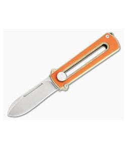 D Rocket Design Al Br BarloX Stonewashed M390 Orange G10 Al Bronze Manual OTF Knife - DRD-0056 1
