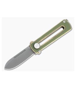 D Rocket Design Al Br BarloX Black PVD M390 Green G10 Al Bronze Manual OTF Knife - DRD-0061 1