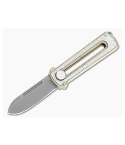 D Rocket Design Al Br BarloX Black PVD M390 Silver Carbon Fiber Al Bronze Manual OTF Knife - DRD-0063 1