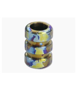 Ti Survival Titanium Lanyard Bead Grooved Polished Multi Blotch Anodized - TS-006 1