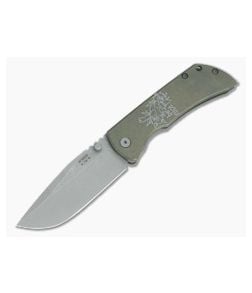 McNees Knives Mac 2 3.5" (GEN 2) Atomic Green and Bronze Be Nice Drop Point - MNK-006 1