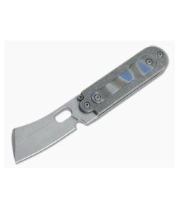 Serge Knife Co. Mid-Tech Bean Cleaver Acid Washed Nitro-V Flamed Titanium Inlay Slip Joint Top Flipper 007 - SKC-007 1